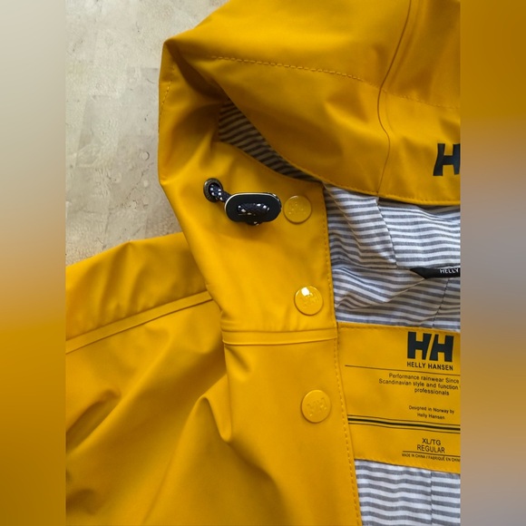 HELLY HANSEN Womens Yellow KIRKWALL II Windproof Hooded Raincoat Logo Lined - XL - Picture 3 of 13
